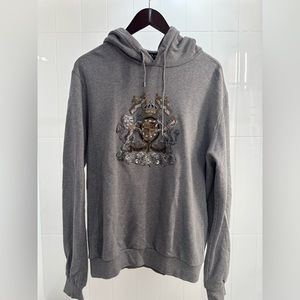 Dolce & Gabbana Grey Hoodie | Size 50 | Unique Front Design